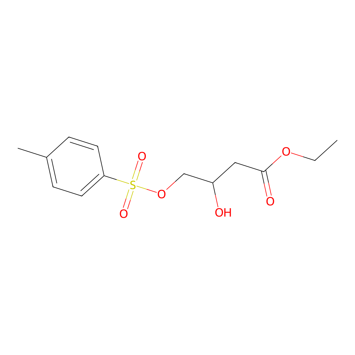 Butanoic acid, 3-hydroxy-4-[[(4-methylphenyl)sulfonyl]oxy]-, ethyl ester molecular structure, CAS 828276-85-3