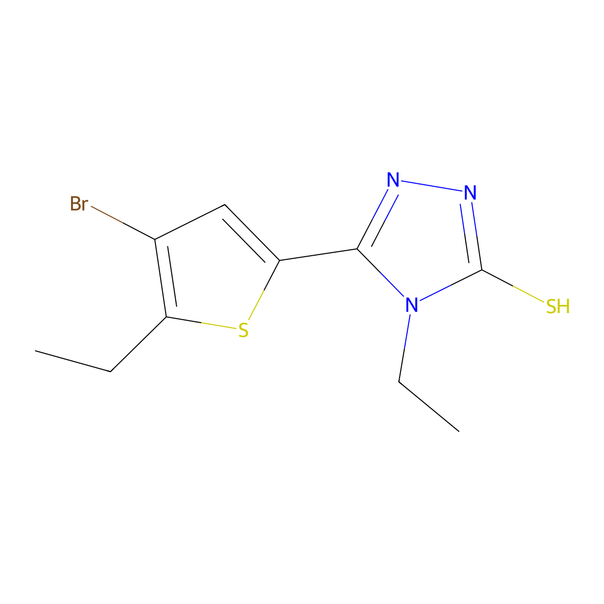 5-(4-bromo-5-ethylthiophen-2-yl)-4-ethyl-4H-1,2,4-triazole-3-thiol molecular structure, CAS 828277-47-0