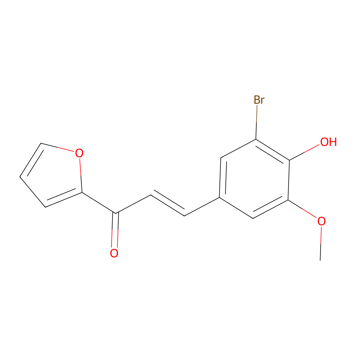 3-(3-Bromo-4-hydroxy-5-methoxyphenyl)-1-(furan-2-yl)prop-2-en-1-one molecular structure, CAS 828277-48-1