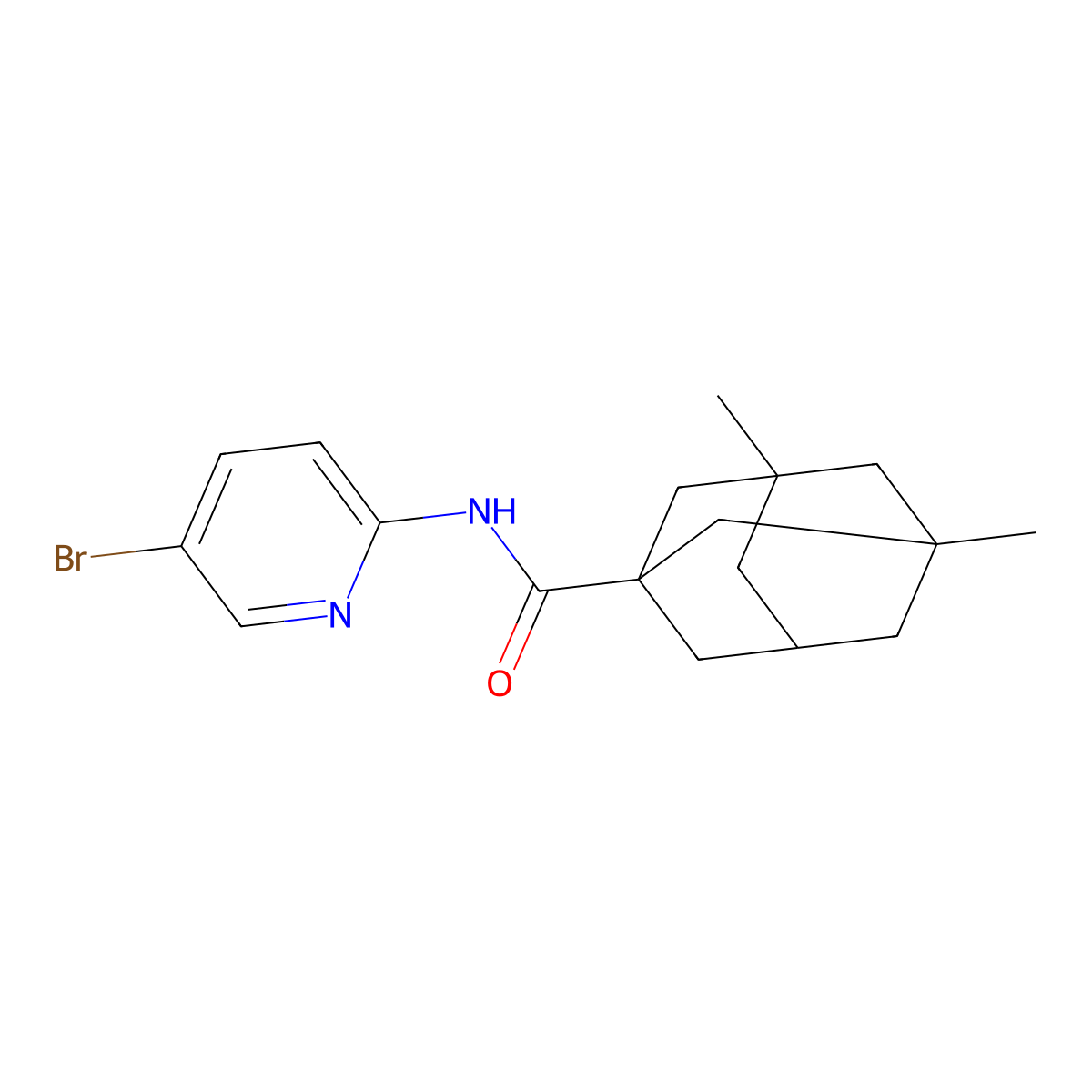 N-(5-bromopyridin-2-yl)-3,5-dimethyladamantane-1-carboxamide molecular structure, CAS 828277-74-3