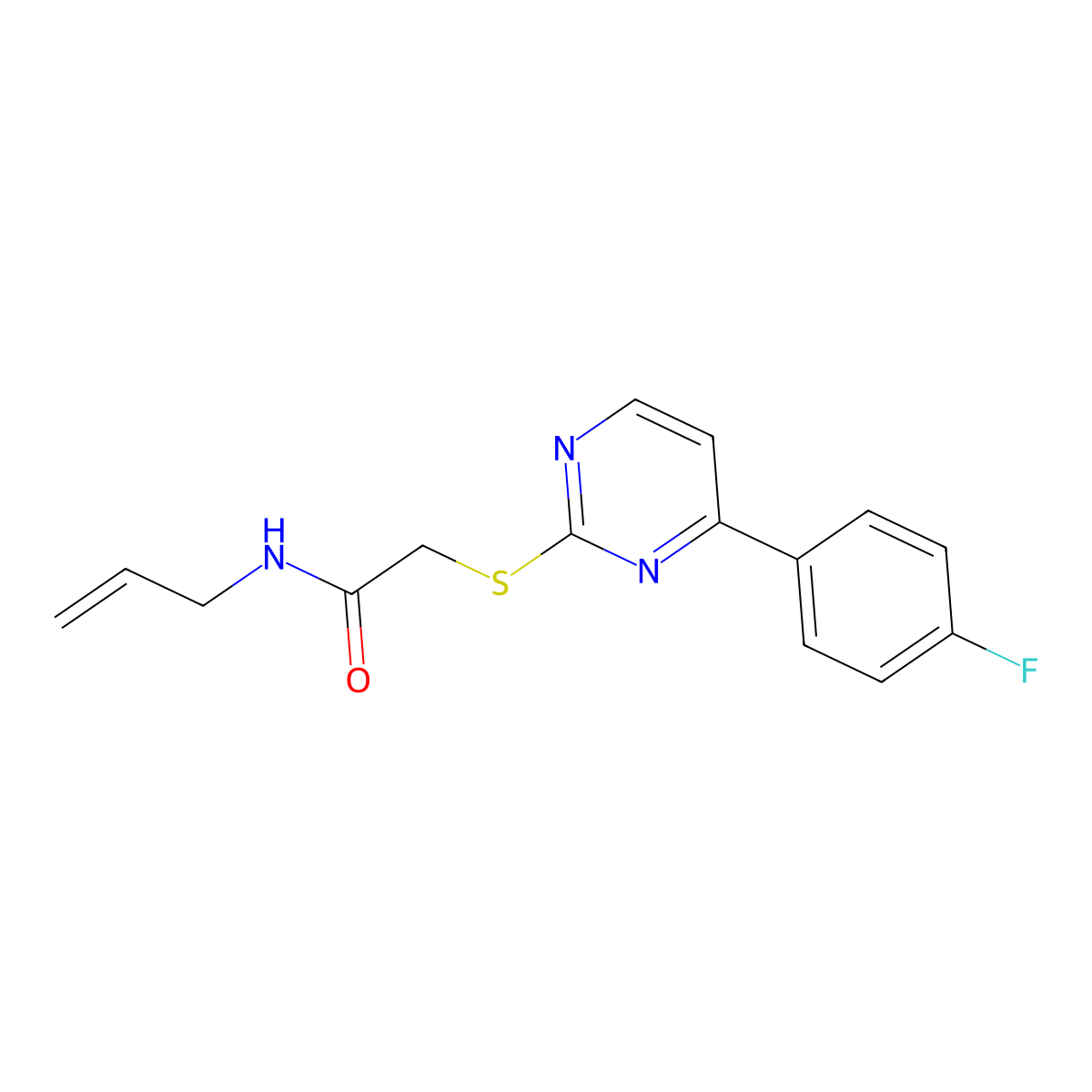 2-{[4-(4-fluorophenyl)pyrimidin-2-yl]sulfanyl}-N-(prop-2-en-1-yl)acetamide molecular structure, CAS 828278-74-6