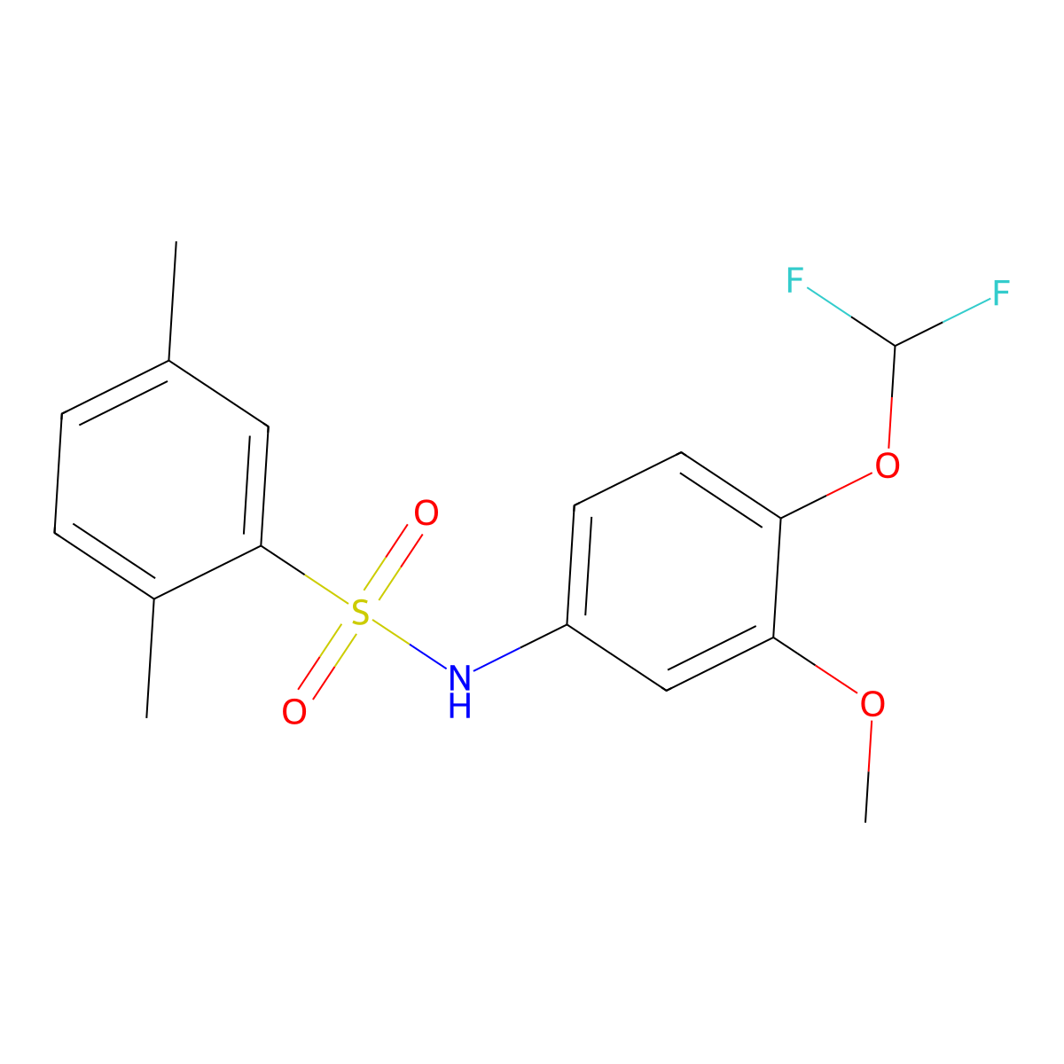 N-[4-(difluoromethoxy)-3-methoxyphenyl]-2,5-dimethylbenzenesulfonamide molecular structure, CAS 828279-43-2