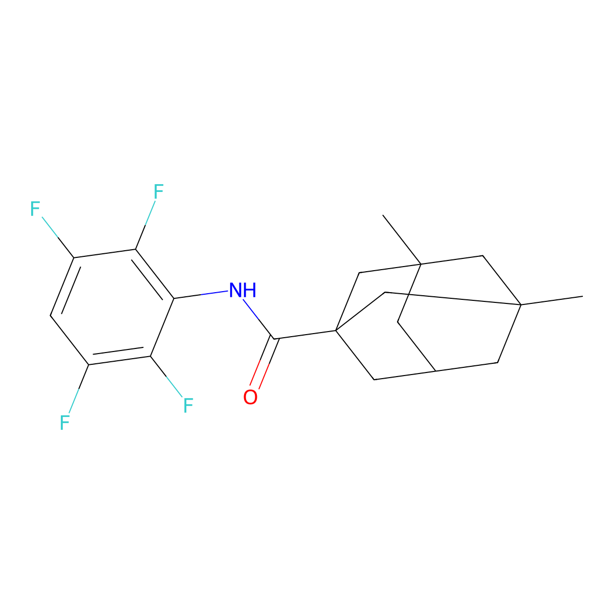 3,5-Dimethyl-N-(2,3,5,6-tetrafluorophenyl)-1-adamantanecarboxamide molecular structure, CAS 828280-57-5