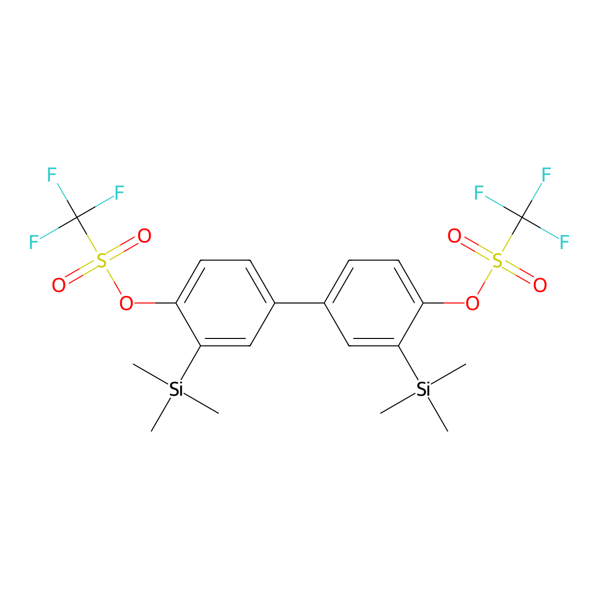 3,3'-Bis(trimethylsilyl)biphenyl-4,4'-diyl Bis(trifluoromethanesulfonate) molecular structure, CAS 828282-80-0