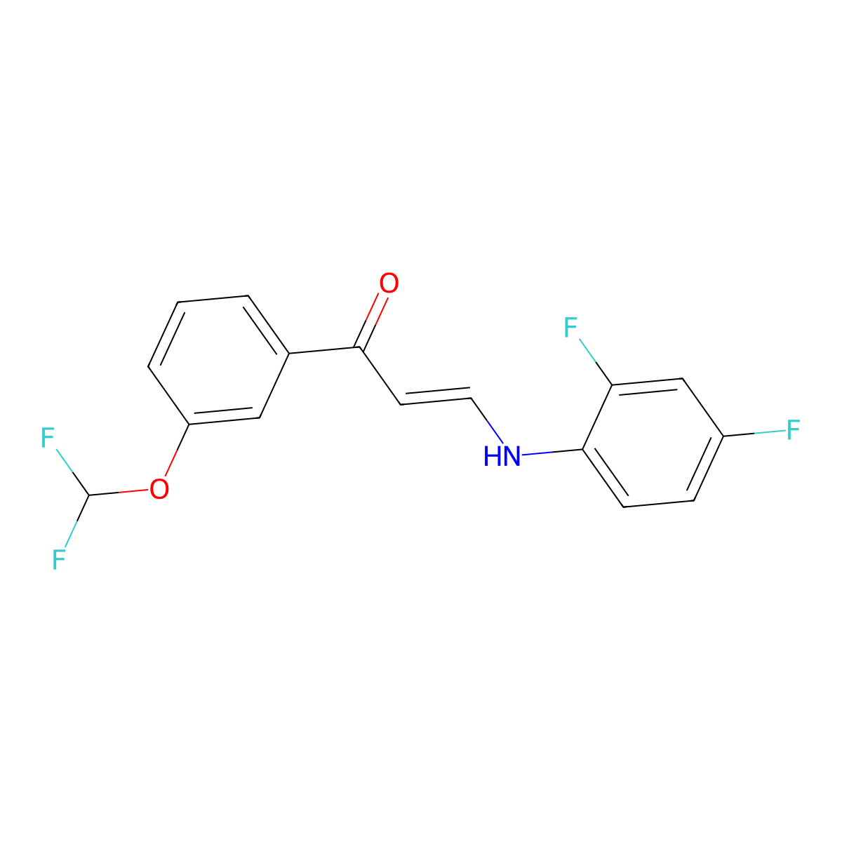3-(2,4-Difluoroanilino)-1-[3-(difluoromethoxy)phenyl]prop-2-en-1-one molecular structure, CAS 828285-16-1
