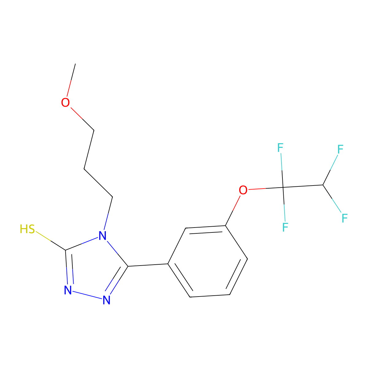 4-(3-methoxypropyl)-3-[3-(1,1,2,2-tetrafluoroethoxy)phenyl]-1H-1,2,4-triazole-5-thione molecular structure, CAS 828285-20-7