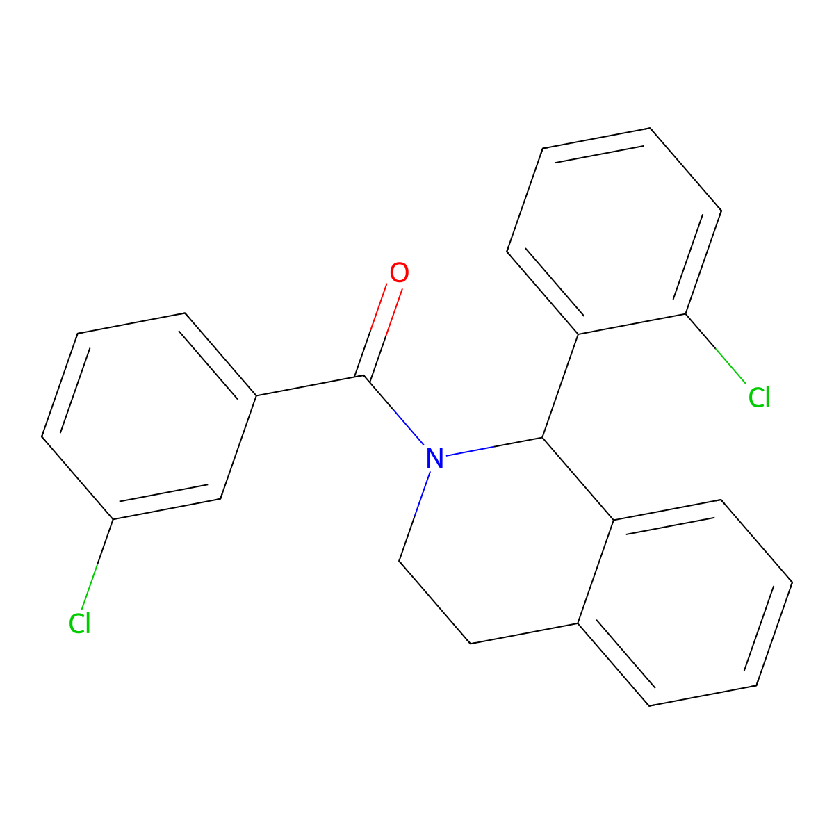 (3-Chlorophenyl)[1-(2-chlorophenyl)-3,4-dihydroisoquinolin-2(1H)-yl]methanone molecular structure, CAS 828286-15-3