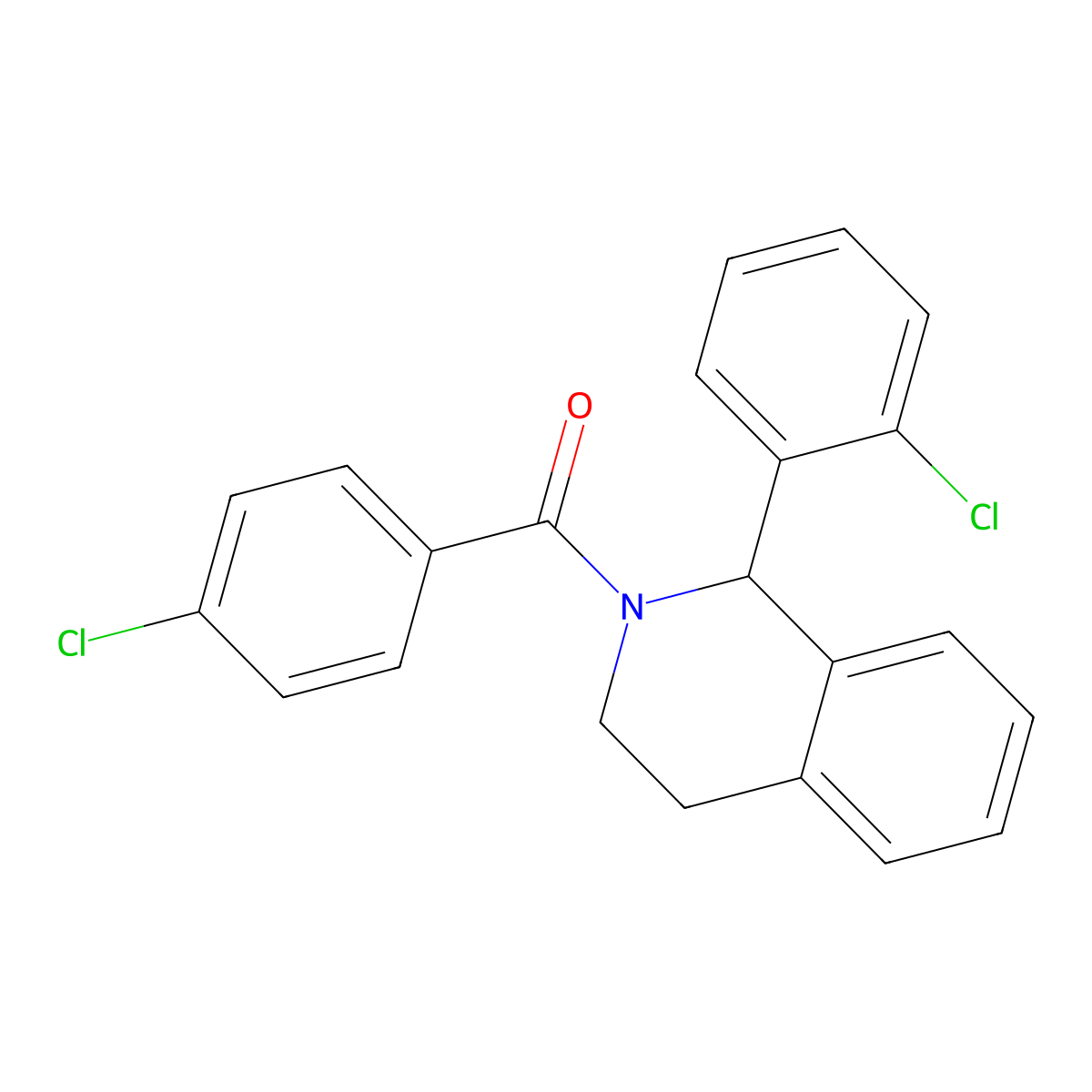 (4-Chlorophenyl)[1-(2-chlorophenyl)-3,4-dihydroisoquinolin-2(1H)-yl]methanone molecular structure, CAS 828286-17-5