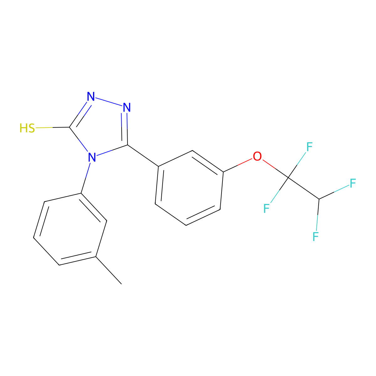4-(3-methylphenyl)-3-[3-(1,1,2,2-tetrafluoroethoxy)phenyl]-1H-1,2,4-triazole-5-thione molecular structure, CAS 828287-55-4