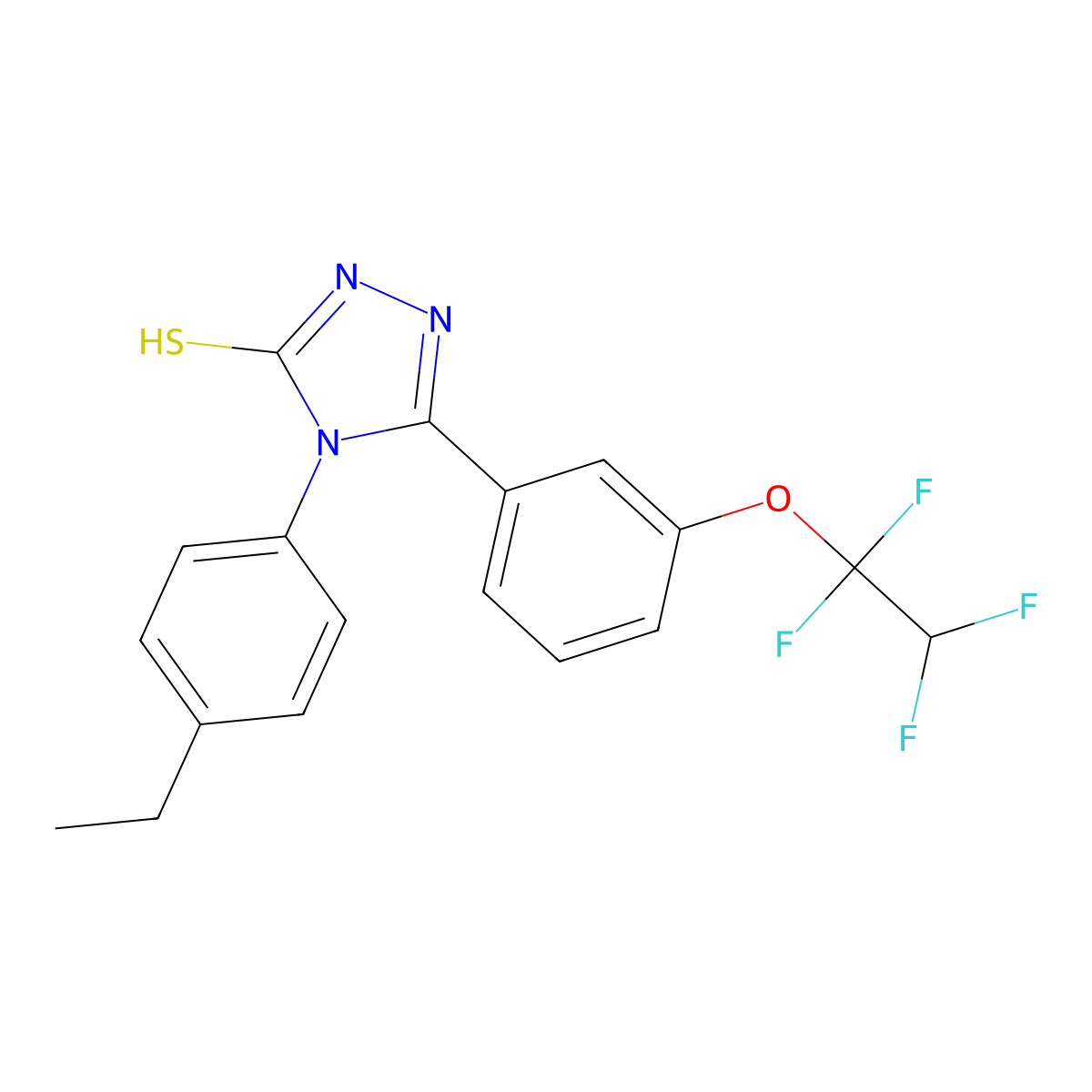 4-(4-ethylphenyl)-3-[3-(1,1,2,2-tetrafluoroethoxy)phenyl]-1H-1,2,4-triazole-5-thione molecular structure, CAS 828287-63-4