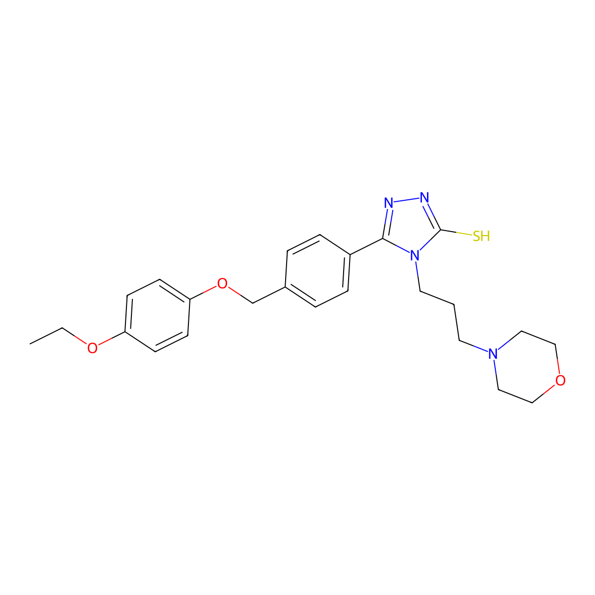 3-[4-[(4-ethoxyphenoxy)methyl]phenyl]-4-(3-morpholin-4-ylpropyl)-1H-1,2,4-triazole-5-thione molecular structure, CAS 828287-86-1