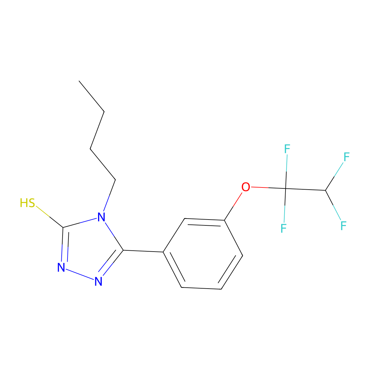 4-butyl-3-[3-(1,1,2,2-tetrafluoroethoxy)phenyl]-1H-1,2,4-triazole-5-thione molecular structure, CAS 828288-13-7