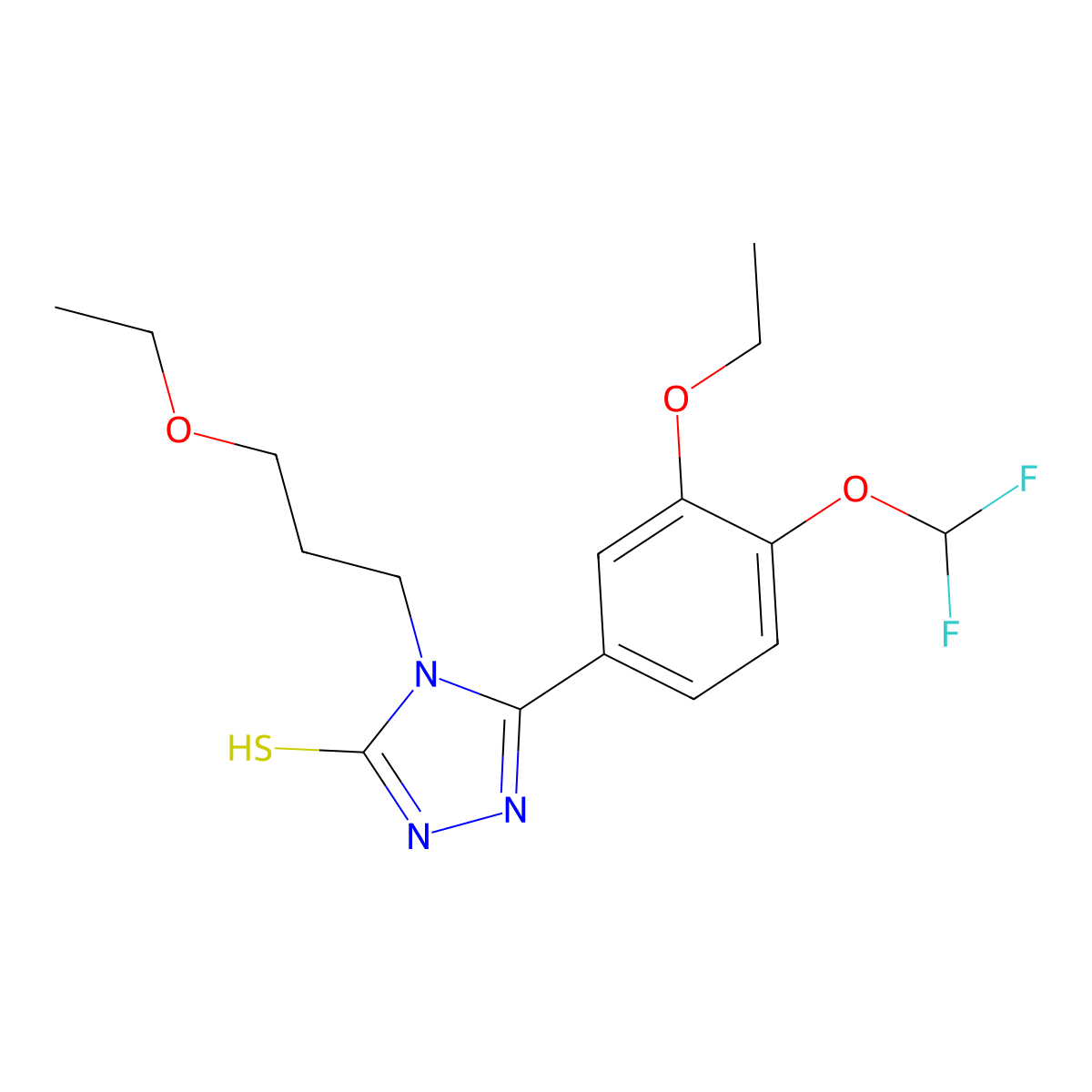 3-[4-(difluoromethoxy)-3-ethoxyphenyl]-4-(3-ethoxypropyl)-1H-1,2,4-triazole-5-thione molecular structure, CAS 828290-13-7