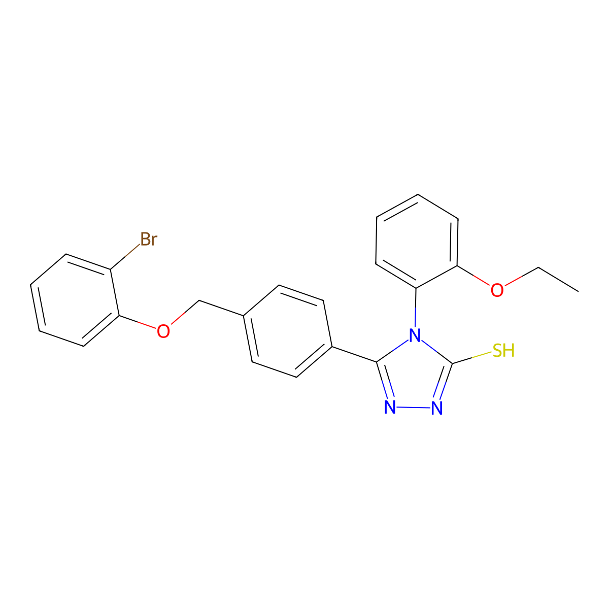 3-[4-[(2-bromophenoxy)methyl]phenyl]-4-(2-ethoxyphenyl)-1H-1,2,4-triazole-5-thione molecular structure, CAS 828290-32-0
