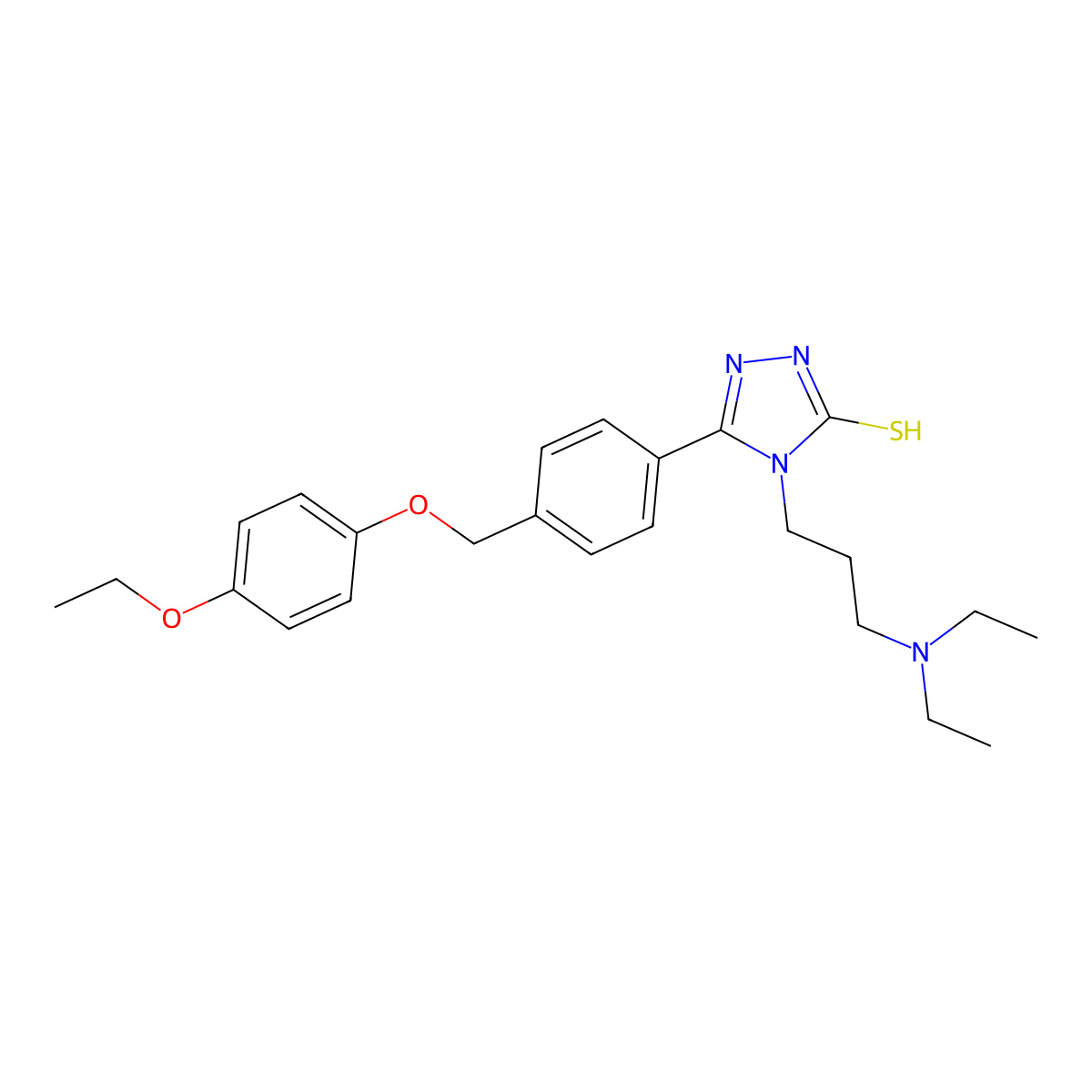4-[3-(diethylamino)propyl]-3-[4-[(4-ethoxyphenoxy)methyl]phenyl]-1H-1,2,4-triazole-5-thione molecular structure, CAS 828290-78-4