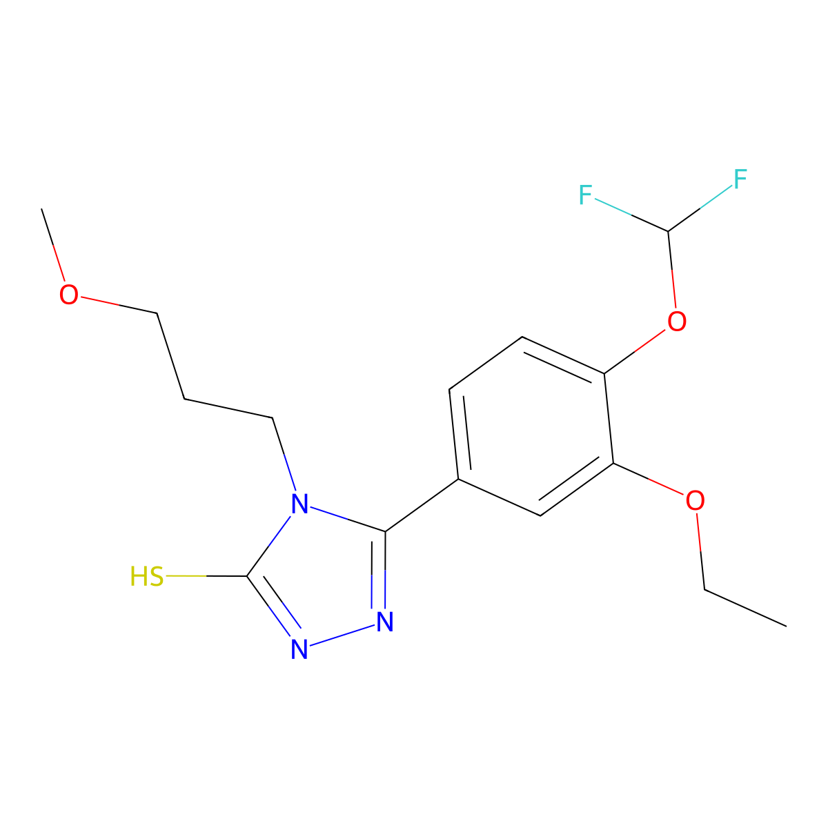 3-[4-(difluoromethoxy)-3-ethoxyphenyl]-4-(3-methoxypropyl)-1H-1,2,4-triazole-5-thione molecular structure, CAS 828291-23-2