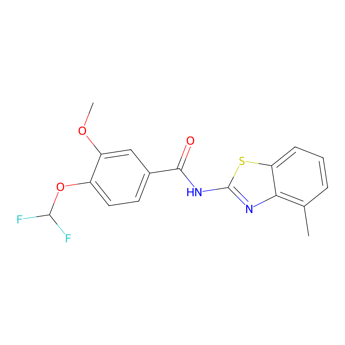 4-(difluoromethoxy)-3-methoxy-N-(4-methyl-1,3-benzothiazol-2-yl)benzamide molecular structure, CAS 828291-73-2