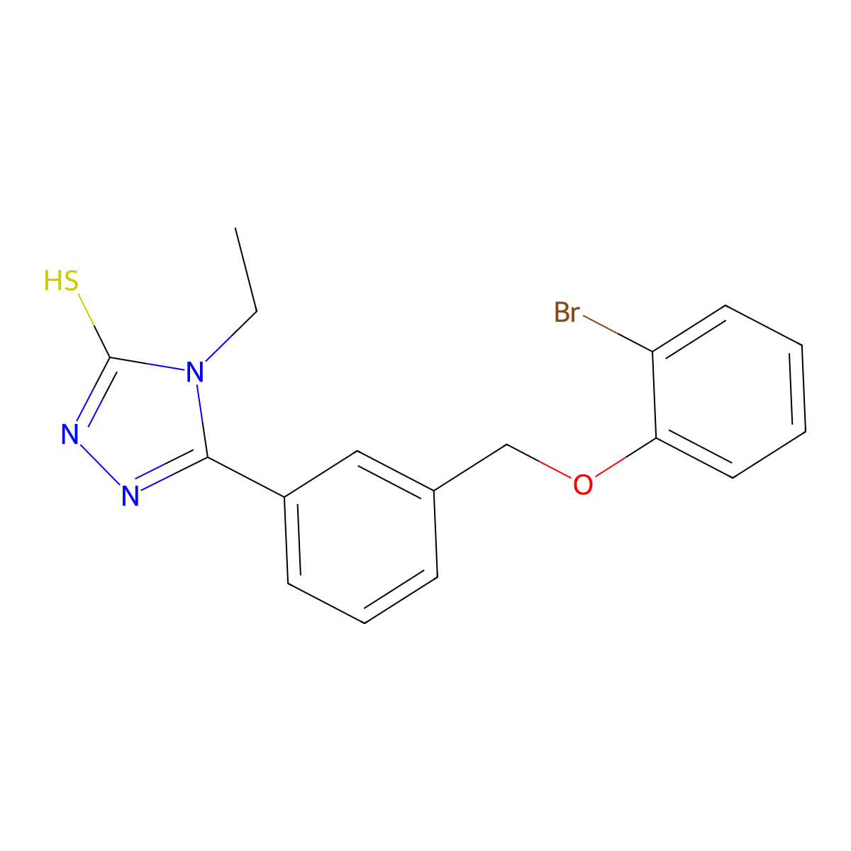 5-(3-((2-Bromophenoxy)methyl)phenyl)-4-ethyl-4H-1,2,4-triazole-3-thiol molecular structure, CAS 828291-81-2