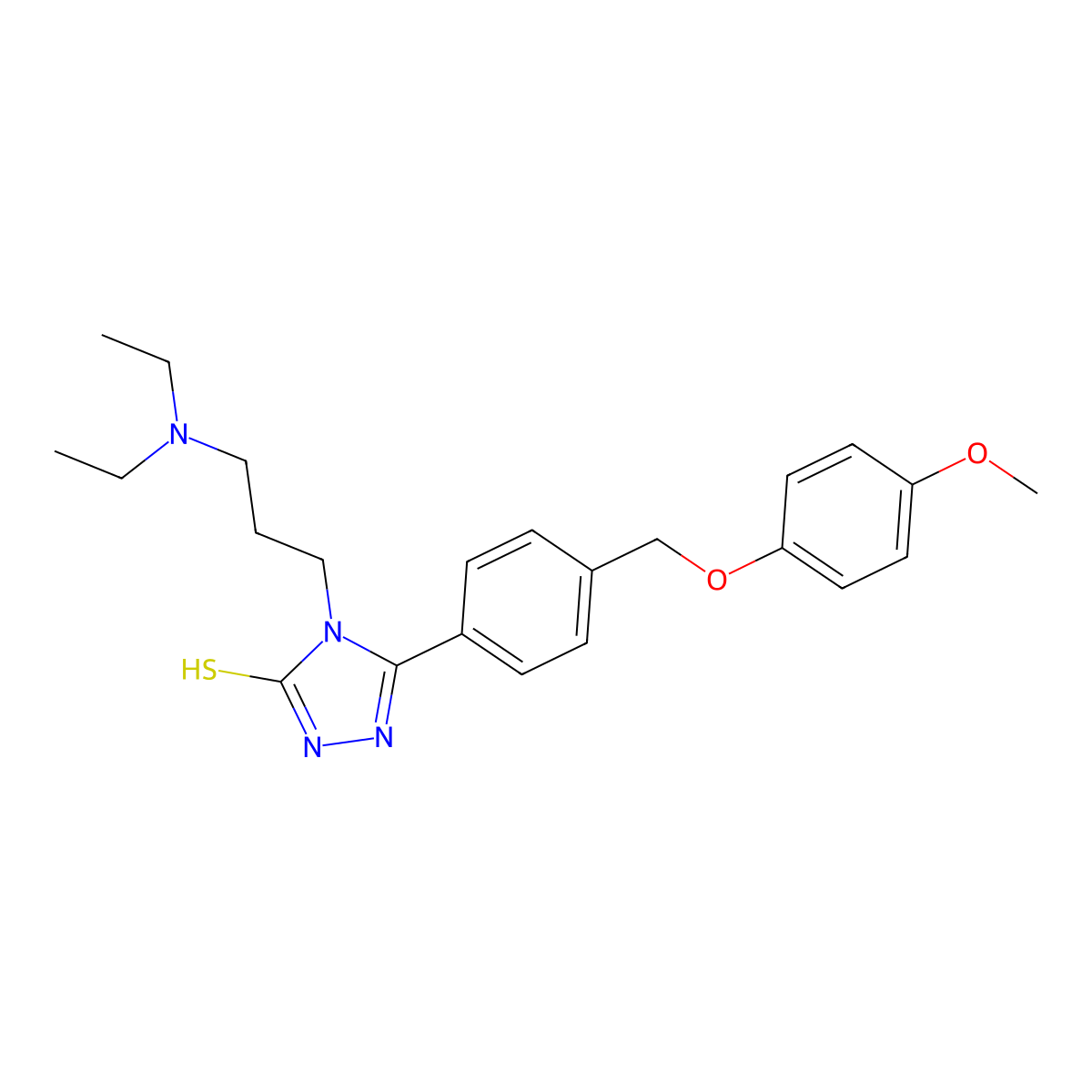 4-[3-(diethylamino)propyl]-3-[4-[(4-methoxyphenoxy)methyl]phenyl]-1H-1,2,4-triazole-5-thione molecular structure, CAS 828292-10-0