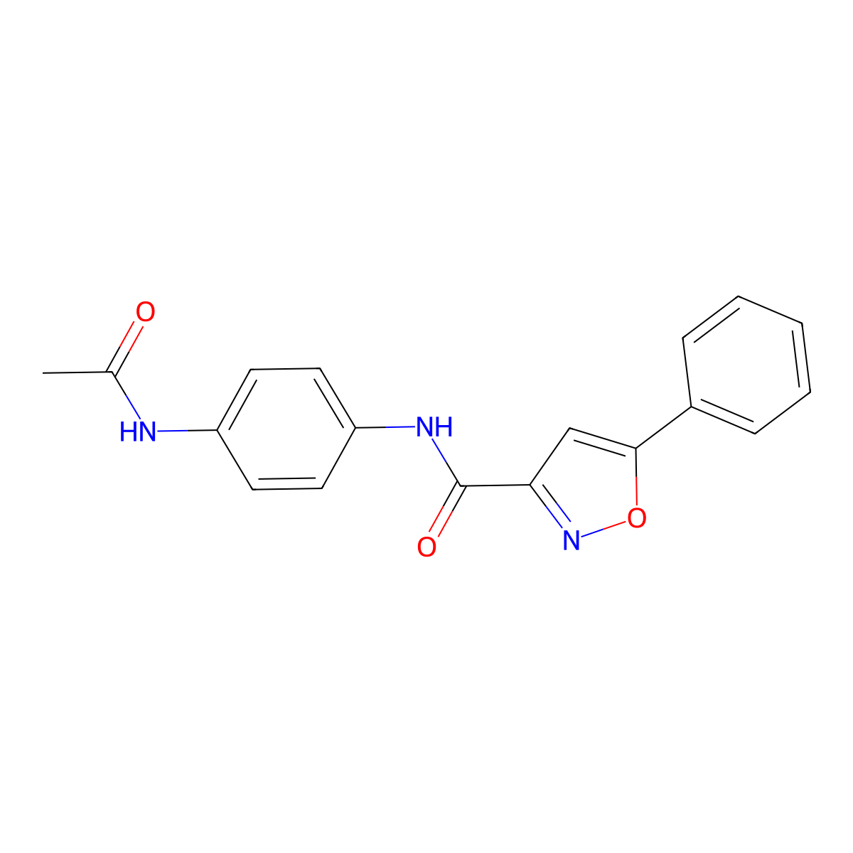 N-(4-acetamidophenyl)-5-phenyl-1,2-oxazole-3-carboxamide molecular structure, CAS 828293-73-8