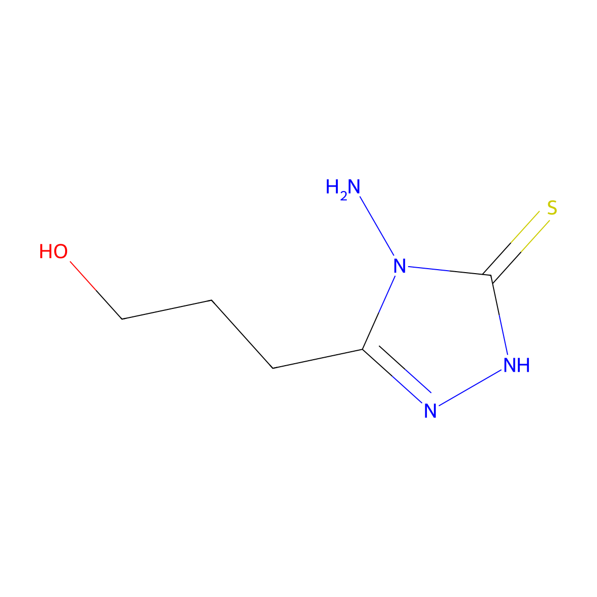 4-Amino-5-(3-hydroxypropyl)-2,4-dihydro-3H-1,2,4-triazole-3-thione molecular structure, CAS 828295-64-3