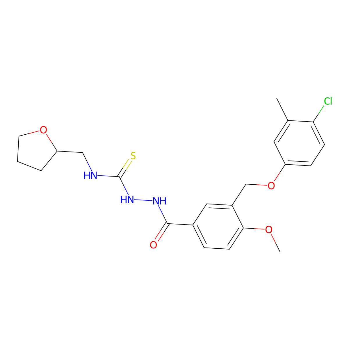 1-[[3-[(4-Chloro-3-methylphenoxy)methyl]-4-methoxybenzoyl]amino]-3-(oxolan-2-ylmethyl)thiourea molecular structure, CAS 828295-71-2