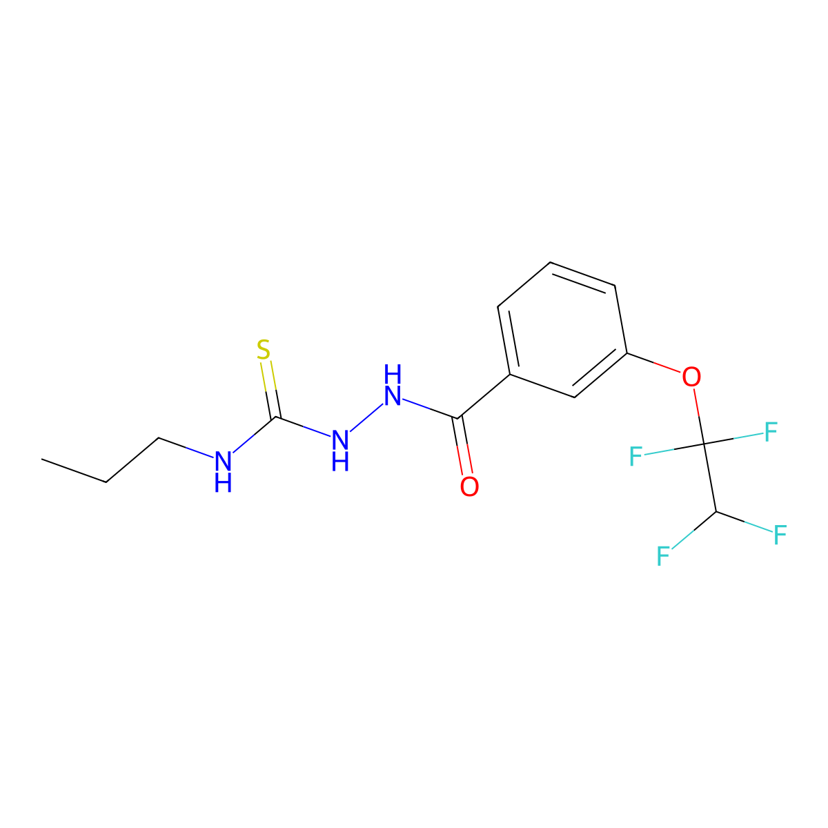 1-Propyl-3-[[3-(1,1,2,2-tetrafluoroethoxy)benzoyl]amino]thiourea molecular structure, CAS 828295-77-8