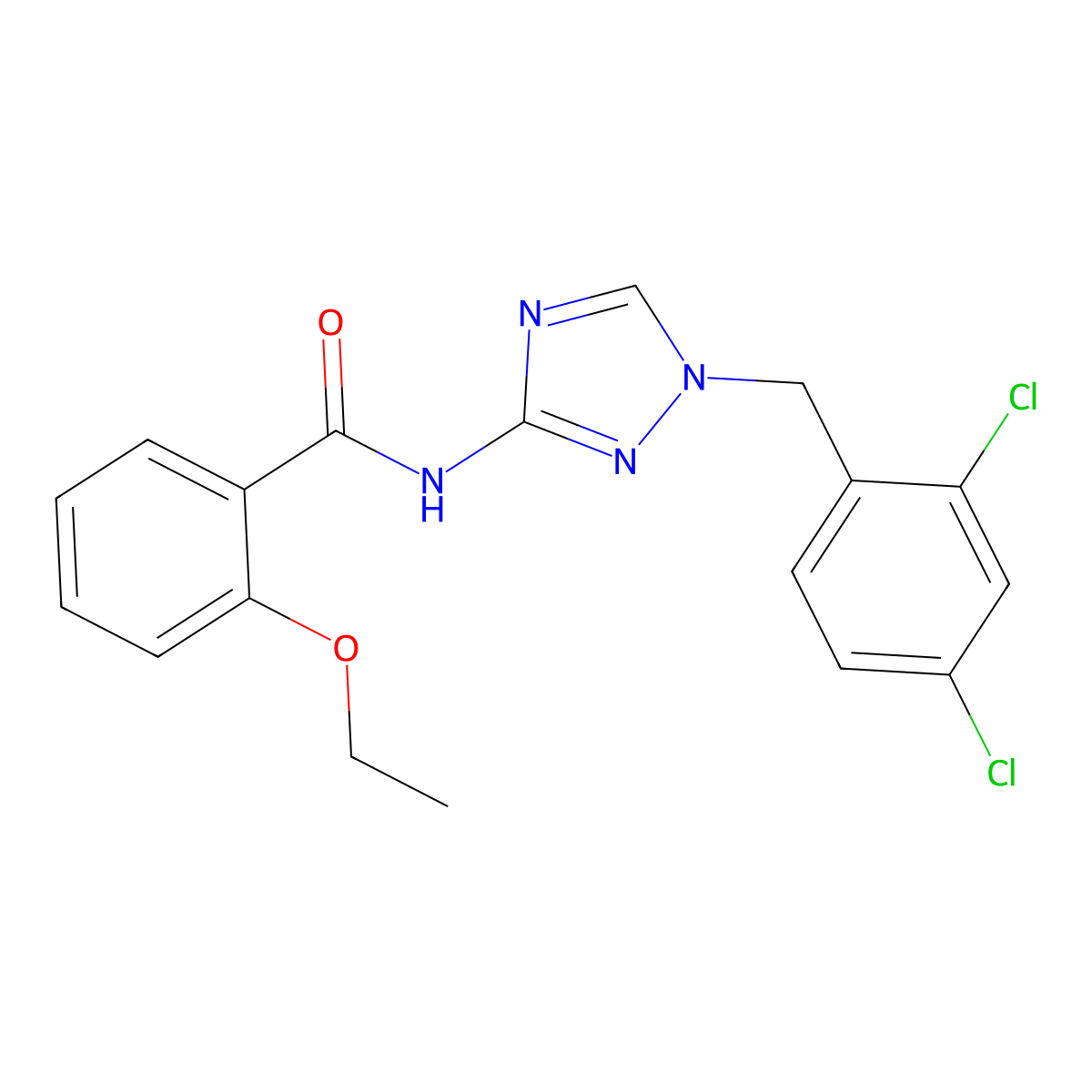 N-[1-[(2,4-dichlorophenyl)methyl]-1,2,4-triazol-3-yl]-2-ethoxybenzamide molecular structure, CAS 828297-41-2