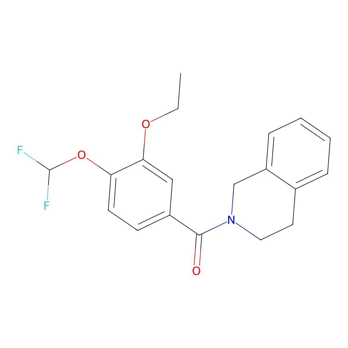 [4-(difluoromethoxy)-3-ethoxyphenyl]-(3,4-dihydro-1H-isoquinolin-2-yl)methanone molecular structure, CAS 828297-56-9