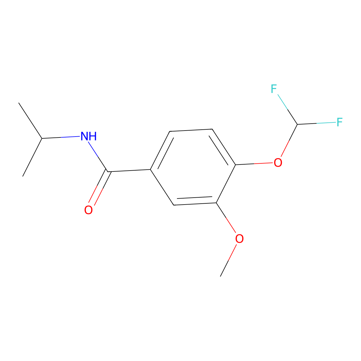 4-(difluoromethoxy)-3-methoxy-N-propan-2-ylbenzamide molecular structure, CAS 828297-61-6