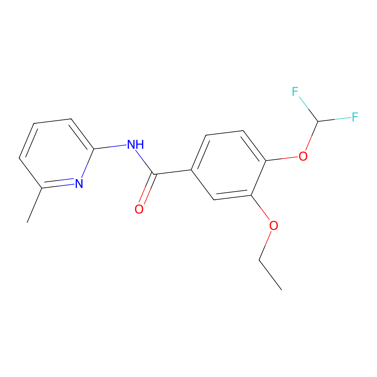 4-(difluoromethoxy)-3-ethoxy-N-(6-methylpyridin-2-yl)benzamide molecular structure, CAS 828297-72-9