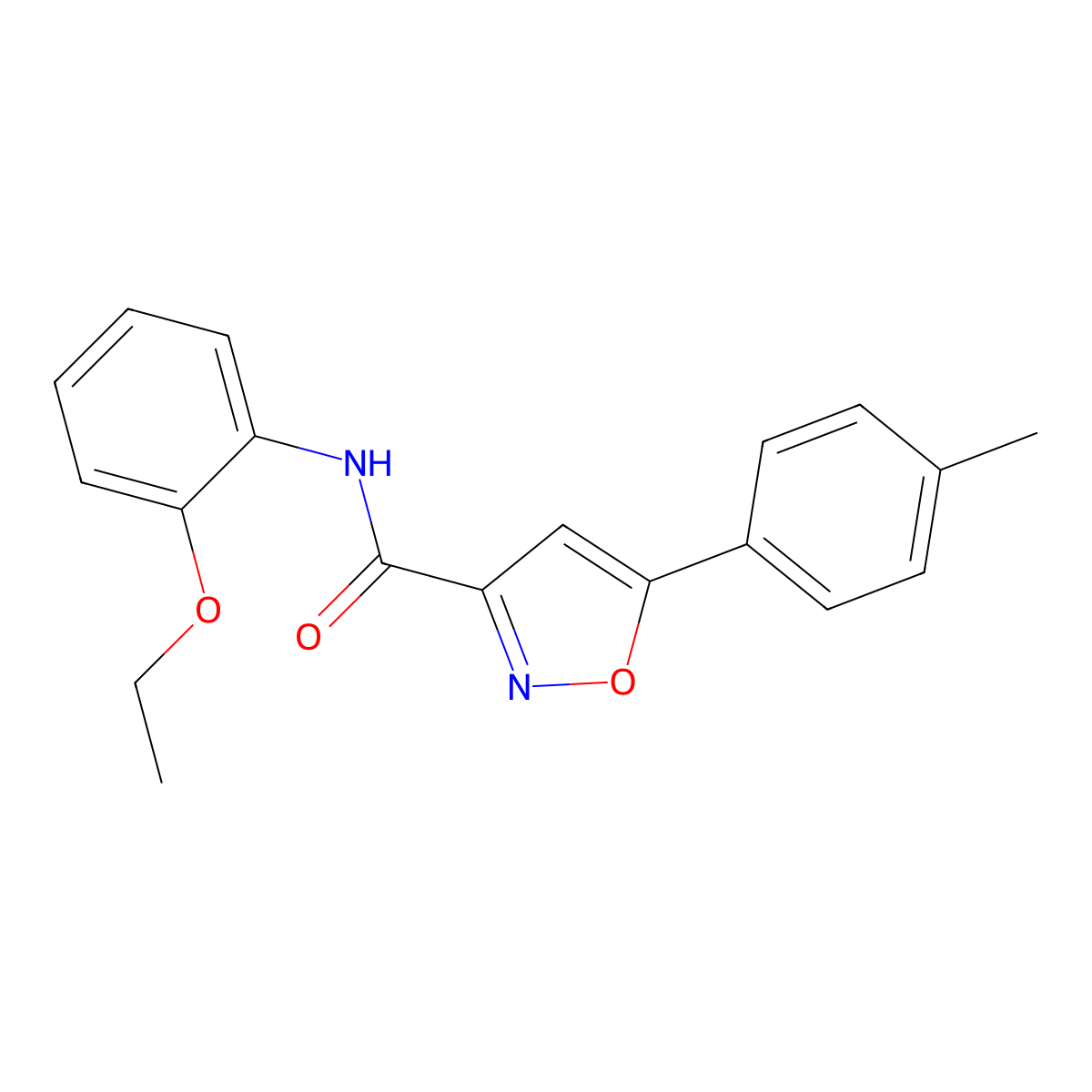 N-(2-ethoxyphenyl)-5-(4-methylphenyl)-1,2-oxazole-3-carboxamide molecular structure, CAS 828297-93-4
