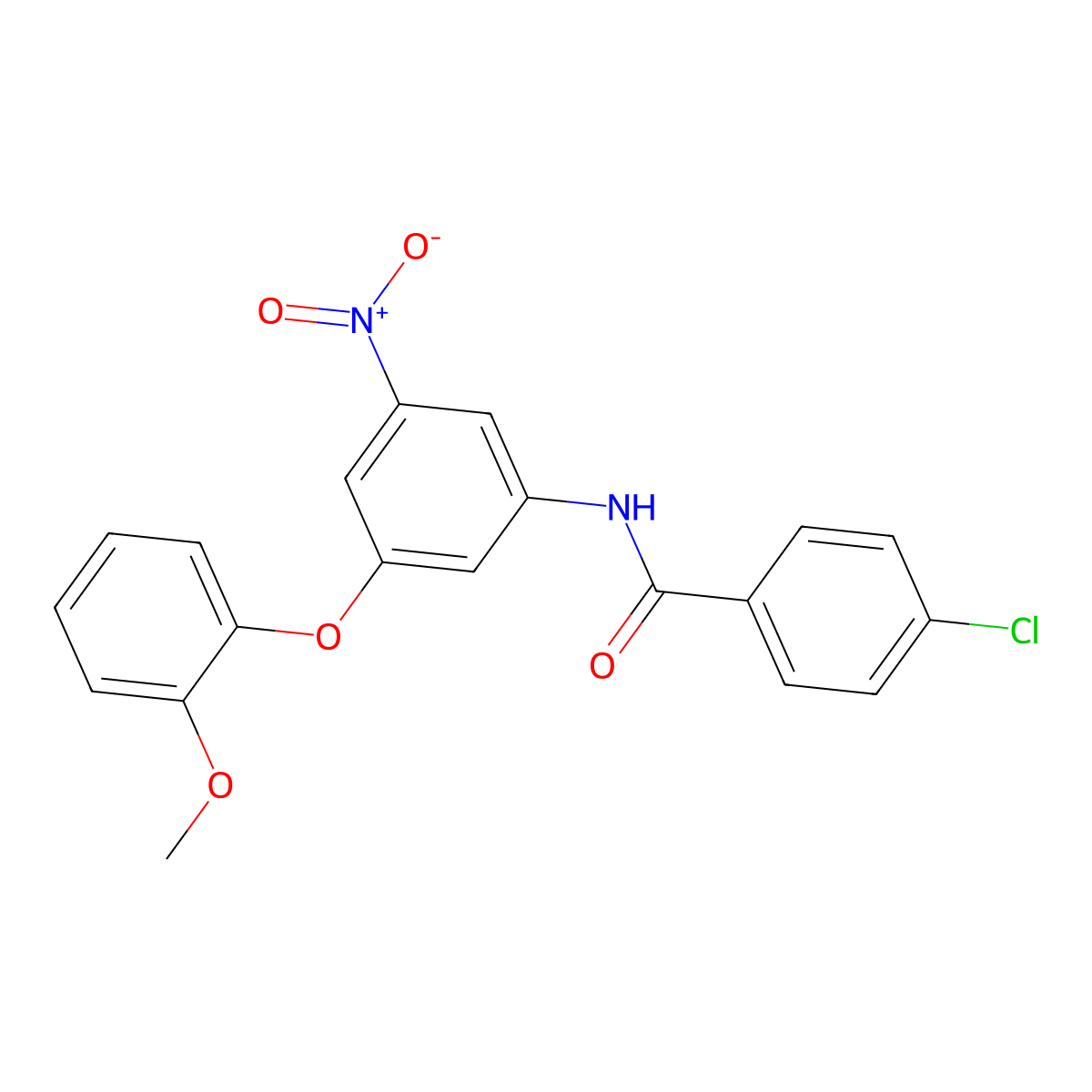 4-chloro-N-[3-(2-methoxyphenoxy)-5-nitrophenyl]benzamide molecular structure, CAS 828298-13-1