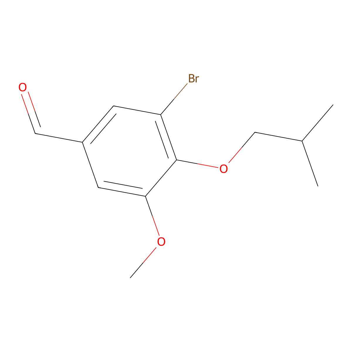 3-Bromo-4-isobutoxy-5-methoxybenzaldehyde molecular structure, CAS 828298-75-5