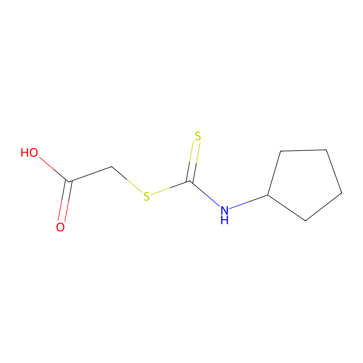 [(Cyclopentylcarbamothioyl)sulfanyl]acetic acid molecular structure, CAS 828299-46-3