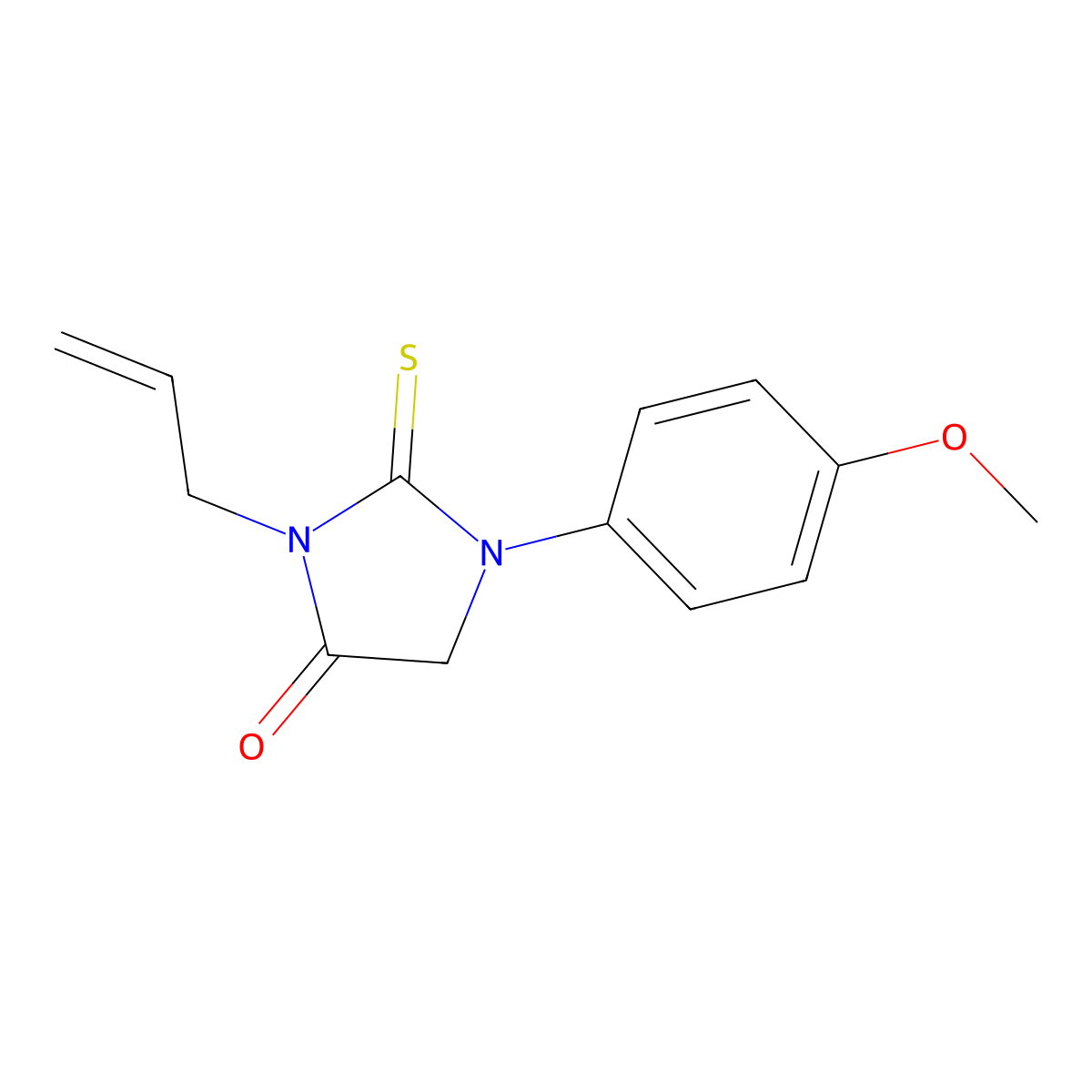 3-Allyl-1-(4-methoxyphenyl)-2-thioxoimidazolidin-4-one molecular structure, CAS 828299-73-6