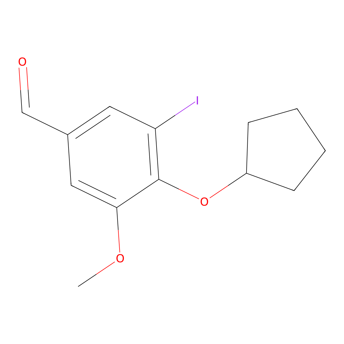 4-(Cyclopentyloxy)-3-iodo-5-methoxybenzaldehyde molecular structure, CAS 828299-77-0