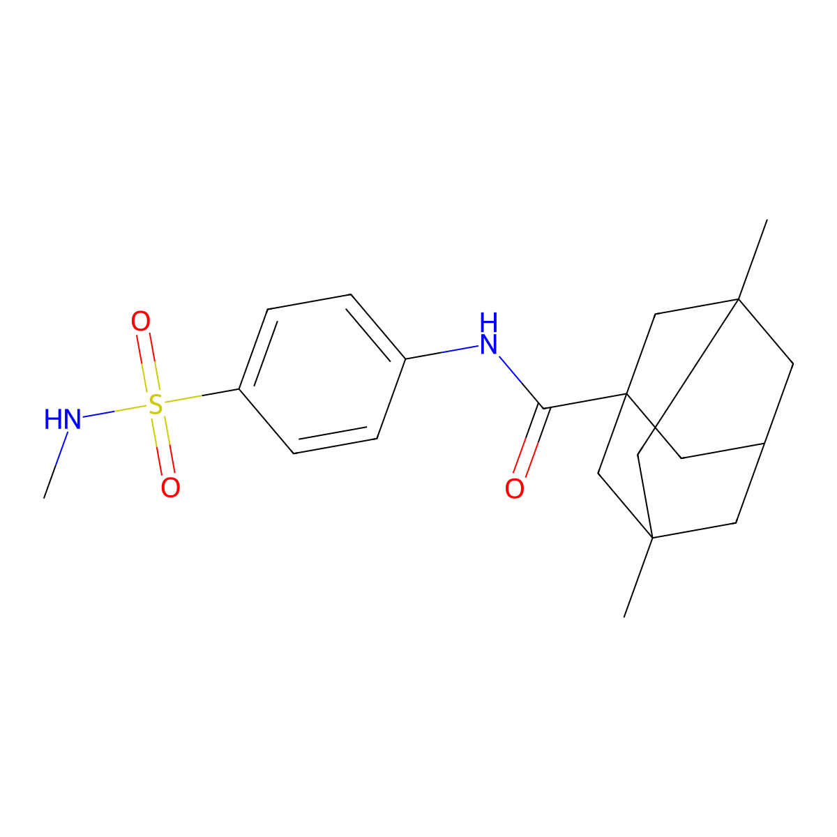 3,5-dimethyl-N-[4-(methylsulfamoyl)phenyl]adamantane-1-carboxamide molecular structure, CAS 828299-82-7