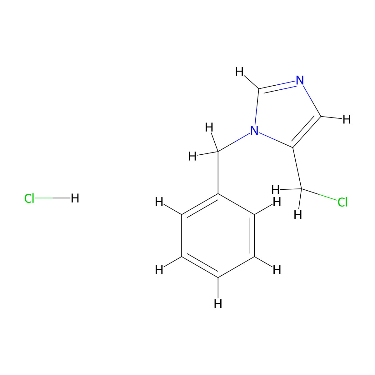 1-benzyl-5-(chloromethyl)-1H-imidazole hydrochloride molecular structure, CAS 82830-36-2