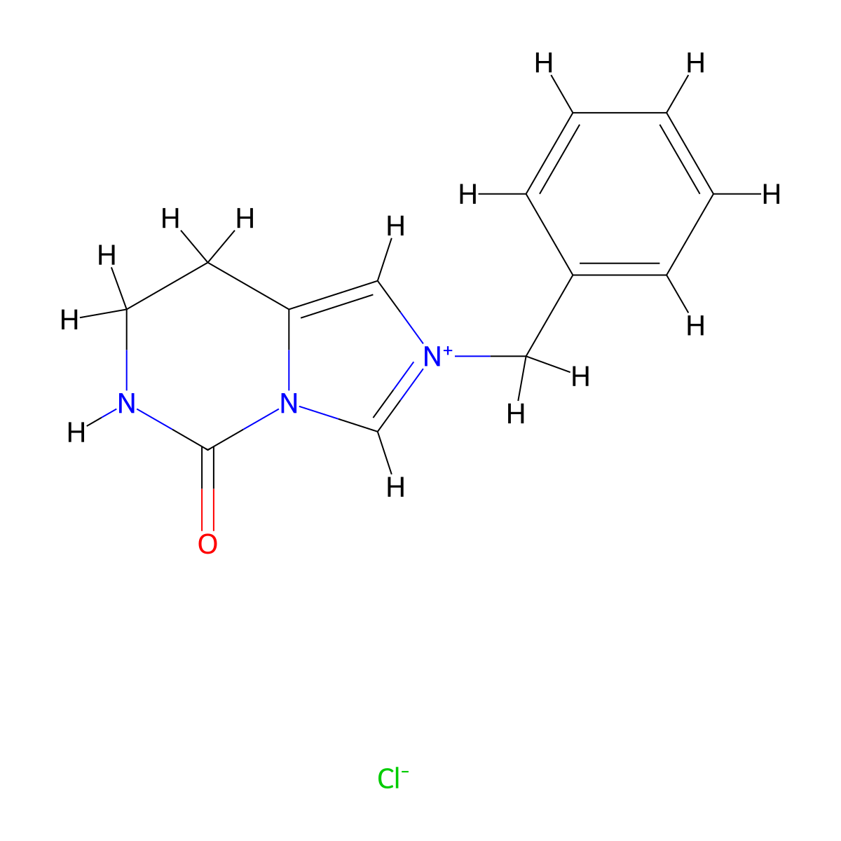 2-benzyl-5-oxo-5H,6H,7H,8H-imidazo[1,5-c]pyrimidin-2-ium chloride molecular structure, CAS 82830-39-5
