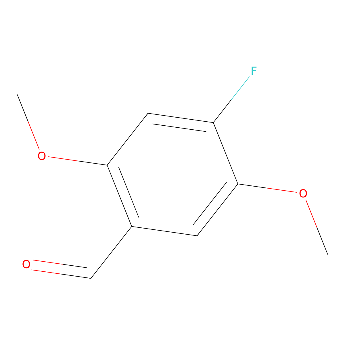 4-Fluoro-2,5-dimethoxybenzaldehyde molecular structure, CAS 82830-48-6