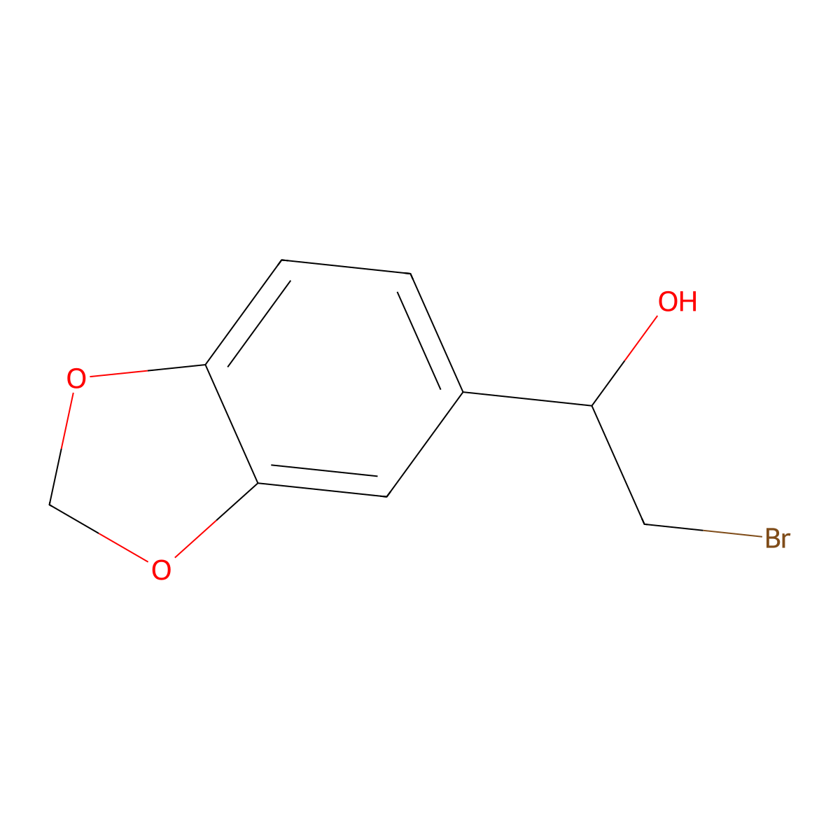 1-(1,3-Dioxaindan-5-yl)-2-bromoethan-1-ol molecular structure, CAS 82831-32-1