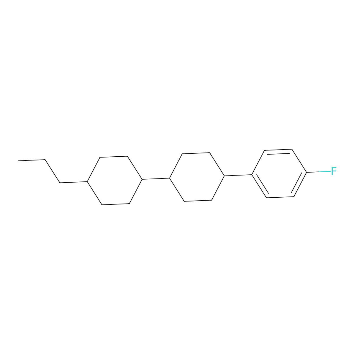 1-Fluoro-4-[4-(4-propylcyclohexyl)cyclohexyl]benzene molecular structure, CAS 82832-27-7