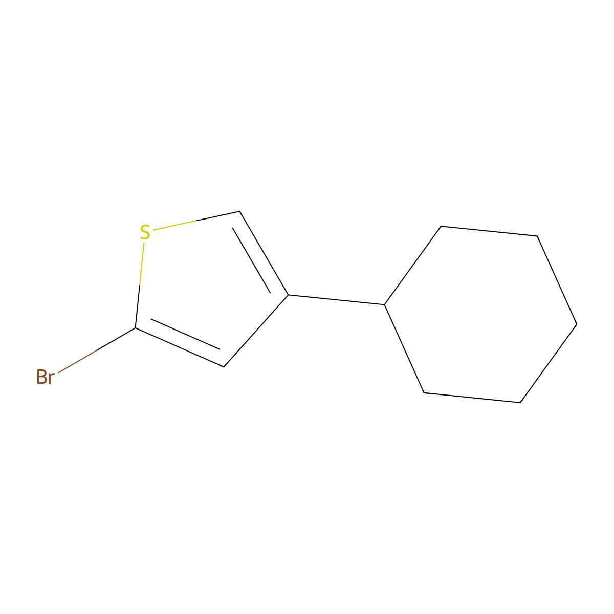 2-Bromo-4-(cyclohexyl)thiophene molecular structure, CAS 82834-47-7