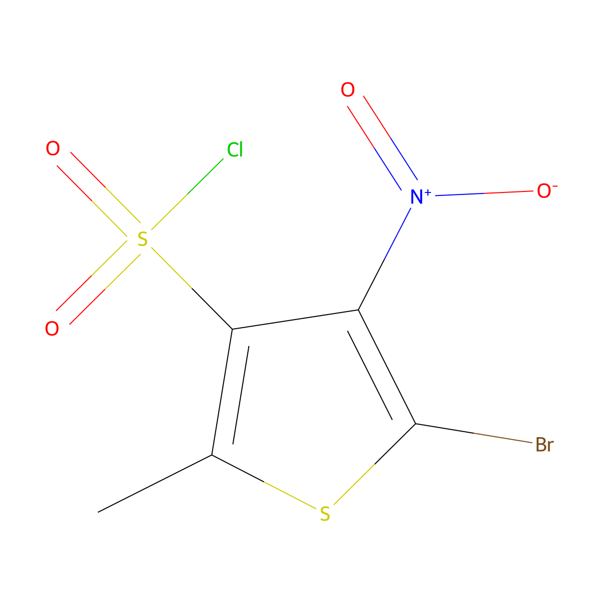 5-Bromo-2-methyl-4-nitrothiophene-3-sulfonyl chloride molecular structure, CAS 82834-49-9