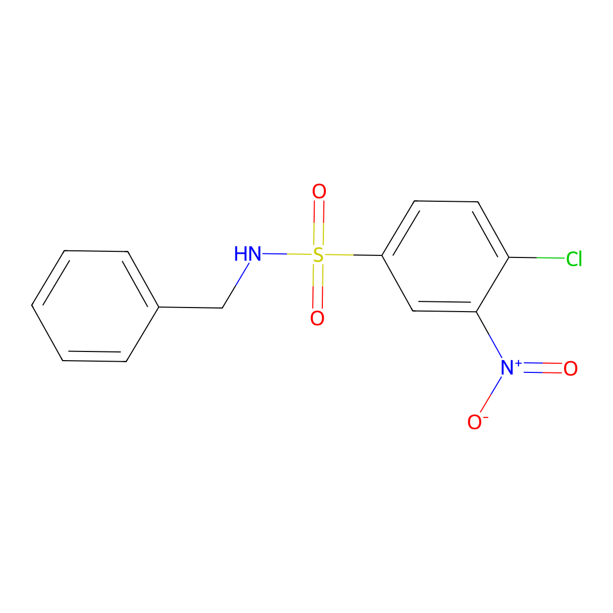 4-Chloro-3-nitro-N-(phenylmethyl)benzenesulfonamide molecular structure, CAS 82835-65-2