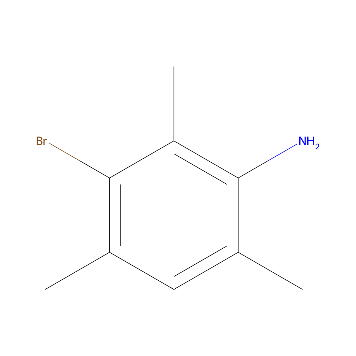 3-Bromo-2,4,6-trimethylaniline molecular structure, CAS 82842-52-2