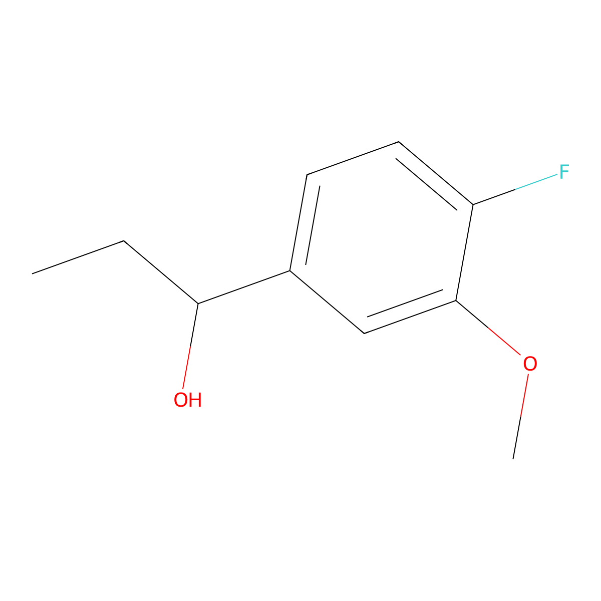 1-(4-Fluoro-3-methoxyphenyl)propan-1-ol molecular structure, CAS 82846-21-7