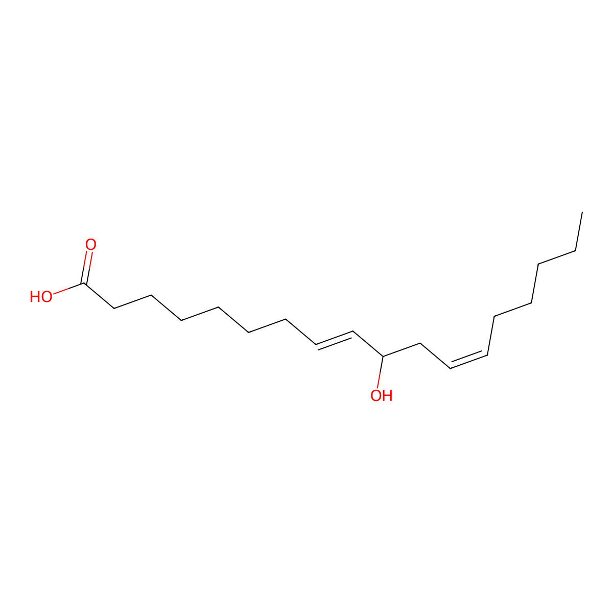 8,12-Octadecadienoic acid, 10-hydroxy-, (8E,12Z)- molecular structure, CAS 82846-48-8