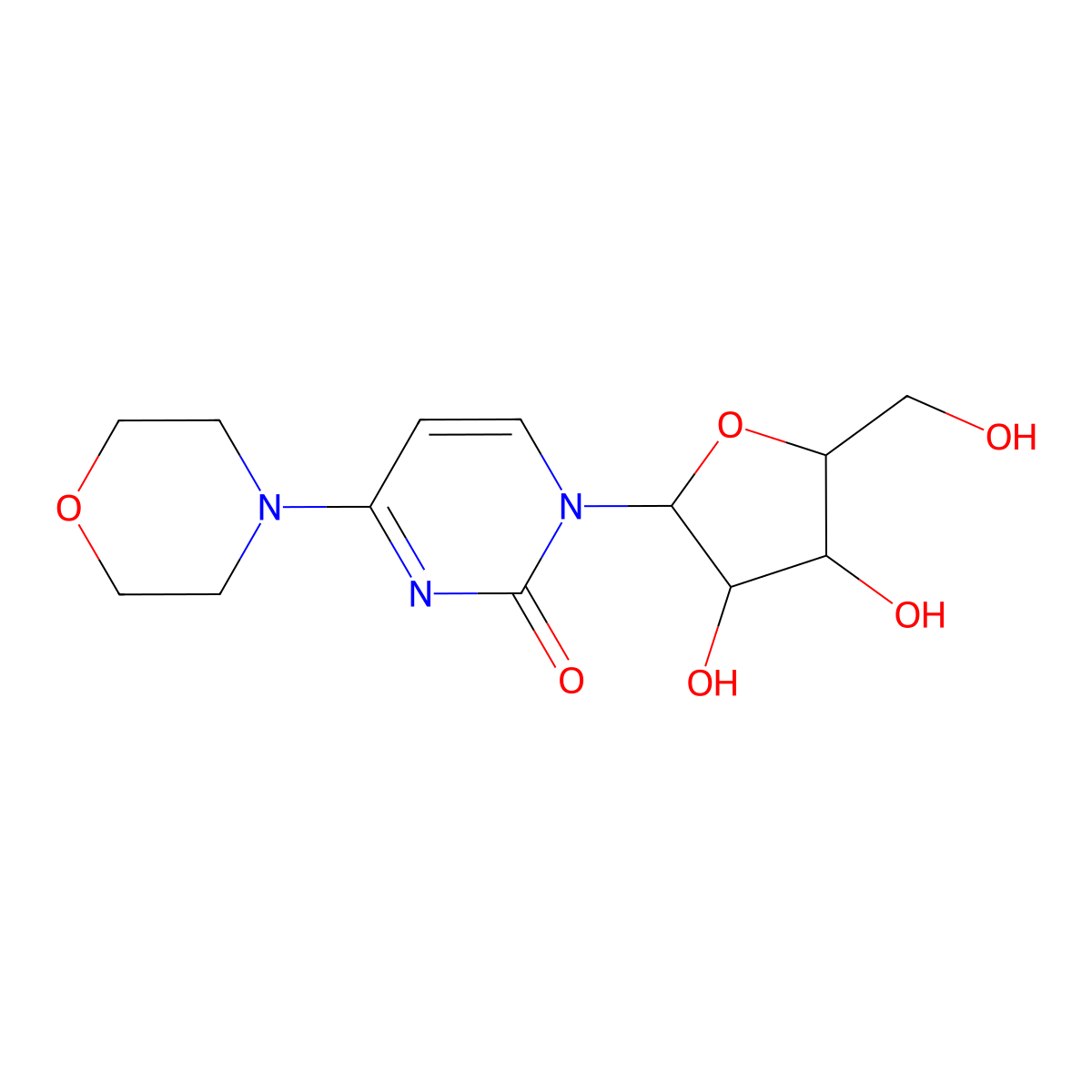 1-[3,4-Dihydroxy-5-(hydroxymethyl)oxolan-2-yl]-4-morpholin-4-ylpyrimidin-2-one molecular structure, CAS 82855-65-0